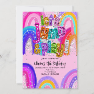 Invitation d'anniversaire pour fête saut et jeu po
