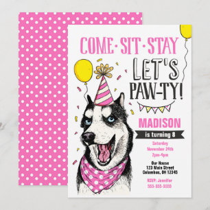 Invitation d'anniversaire pour fille au thème chie