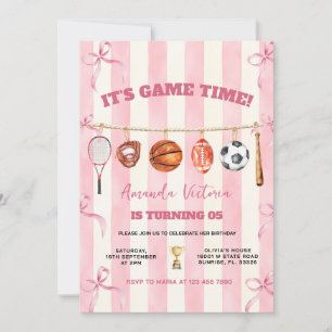 Invitation d'anniversaire pour fille aux rayures r