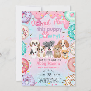 Invitation d'anniversaire pour fille avec chiots,