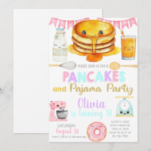 Invitation d'anniversaire pour fille avec crêpes e