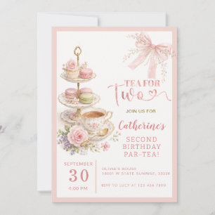 Invitation d'anniversaire pour fille avec thé pour