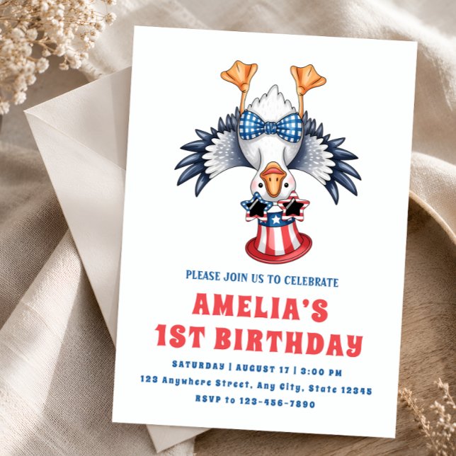 Invitation d'anniversaire pour fille de 1 an avec  (Créateur téléchargé)