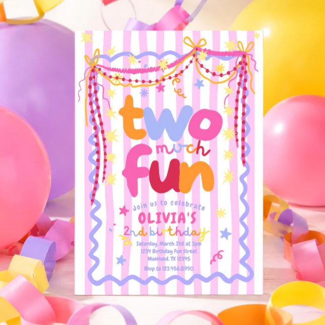 Invitation d'anniversaire pour fille de 2 ans "Tro (Créateur téléchargé)