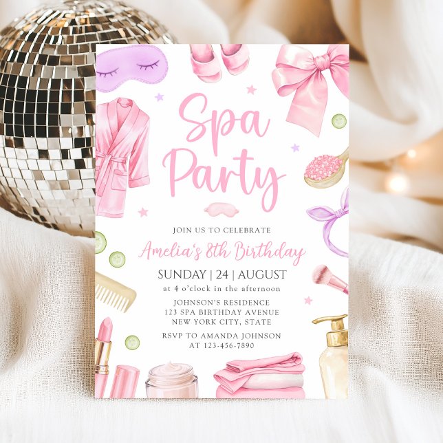 Invitation d'anniversaire pour fille de fête de Sp (Créateur téléchargé)