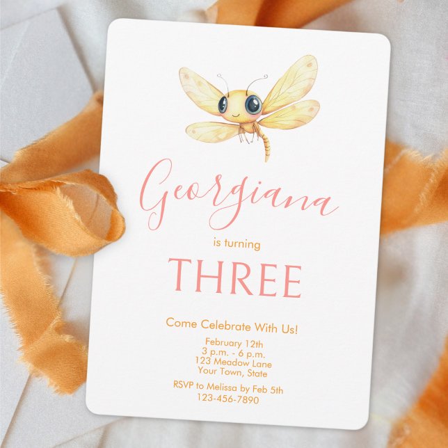 Invitation d'anniversaire pour fille Dragonfly Mig (Créateur téléchargé)