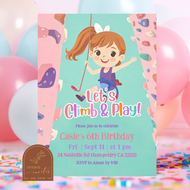 Invitation d'anniversaire pour fille pastel rose p (Créateur téléchargé)