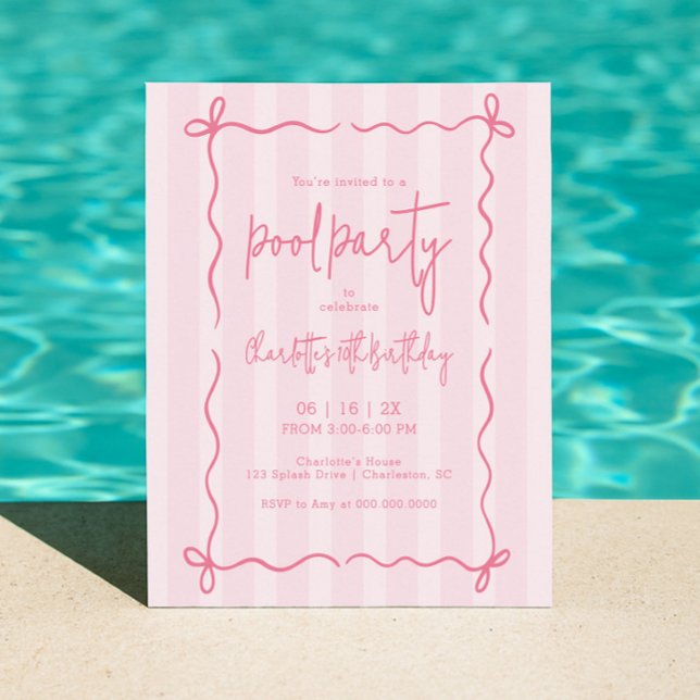Invitation d'anniversaire pour fille pour la pisci (Créateur téléchargé)