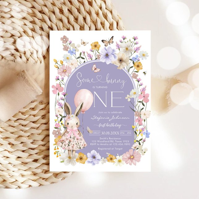 Invitation d'anniversaire pour fille : Some Bunny  (Créateur téléchargé)