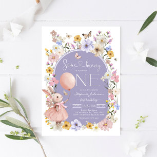 Invitation d'anniversaire pour fille : Some Bunny 