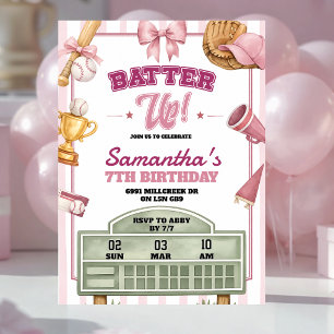 Invitation d'anniversaire pour fille thème basebal