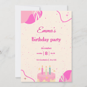 Invitation d'anniversaire pour filles.