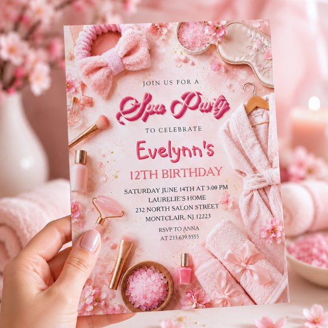 Invitation d'anniversaire pour filles à une soirée (Créateur téléchargé)