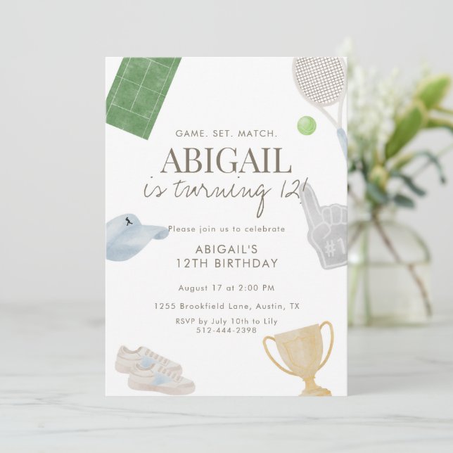 Invitation d'anniversaire pour filles athlétiques  (Debout devant)