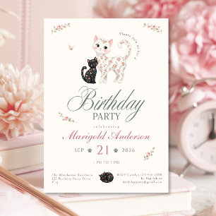 Invitation d'anniversaire pour filles au thème de 