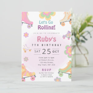 Invitation d'anniversaire pour filles avec des pat
