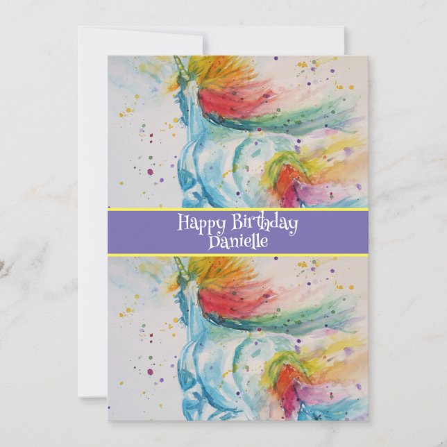 Invitation d'anniversaire pour filles avec l'art d (Devant)