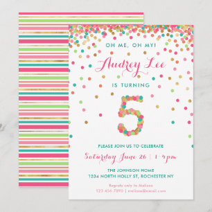 Invitation d'anniversaire pour filles de 5 ans  fê