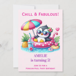 Invitation d'anniversaire pour filles - Fête au ba