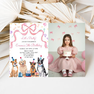 Invitation d'anniversaire pour filles Let's Pawty