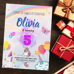 Invitation d'anniversaire pour filles pastel Licor