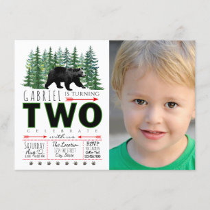 Invitation d'anniversaire pour garçon 2 ans avec o