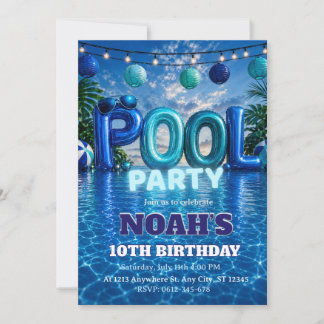 Invitation d'anniversaire pour garçon à une fête a