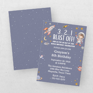 Invitation d'anniversaire pour garçon astronaute d