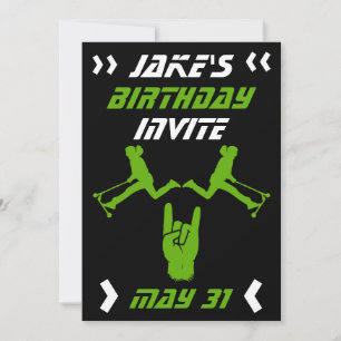 Invitation d'anniversaire pour garçon avec scooter