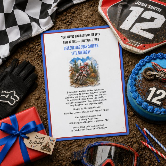 Invitation d'anniversaire pour garçon de 12 ans po (Créateur téléchargé)