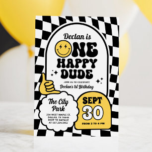 Invitation d'anniversaire pour garçon de 1 an One