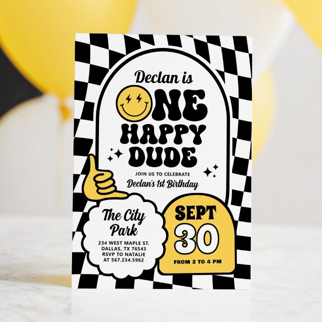 Invitation d'anniversaire pour garçon de 1 an One  (Créateur téléchargé)