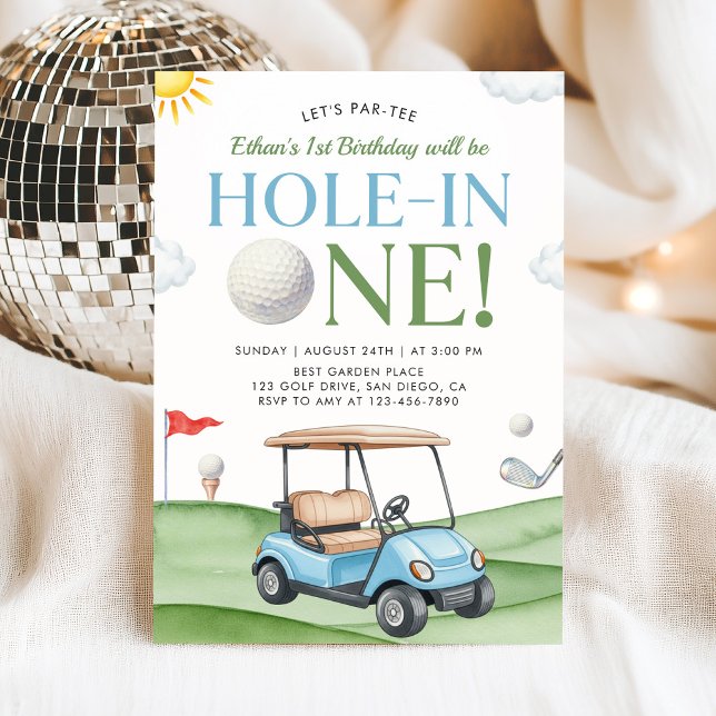 Invitation d'anniversaire pour garçon de golf Hole (Créateur téléchargé)
