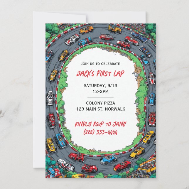 Invitation d'anniversaire pour garçon de premier t (Devant)