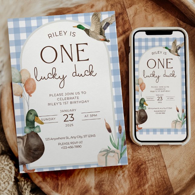 Invitation d'anniversaire pour garçon de un an Can (Créateur téléchargé)