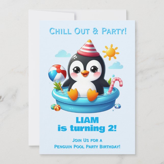 Invitation d'anniversaire pour garçon - Fête au ba (Devant)