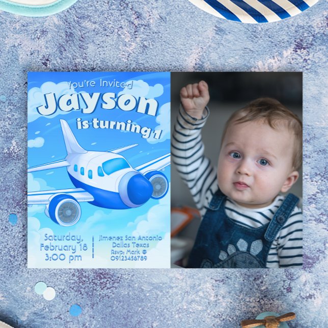 Invitation d'anniversaire pour garçon pilote d'avi (Créateur téléchargé)