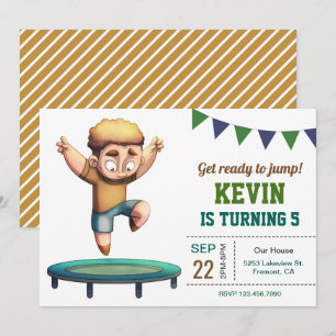 Invitation d'anniversaire pour garçon sautant sur