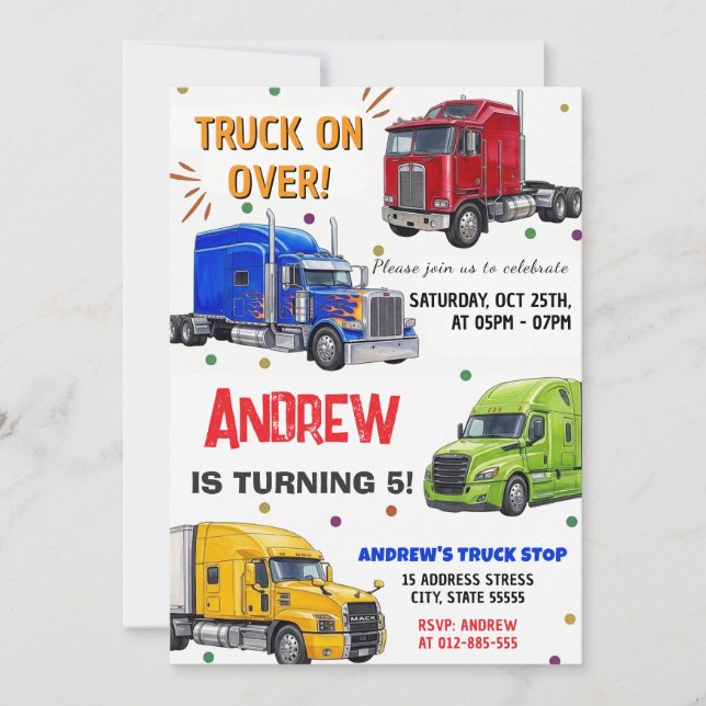 Invitation d'anniversaire pour garçon sur le thème (Devant)