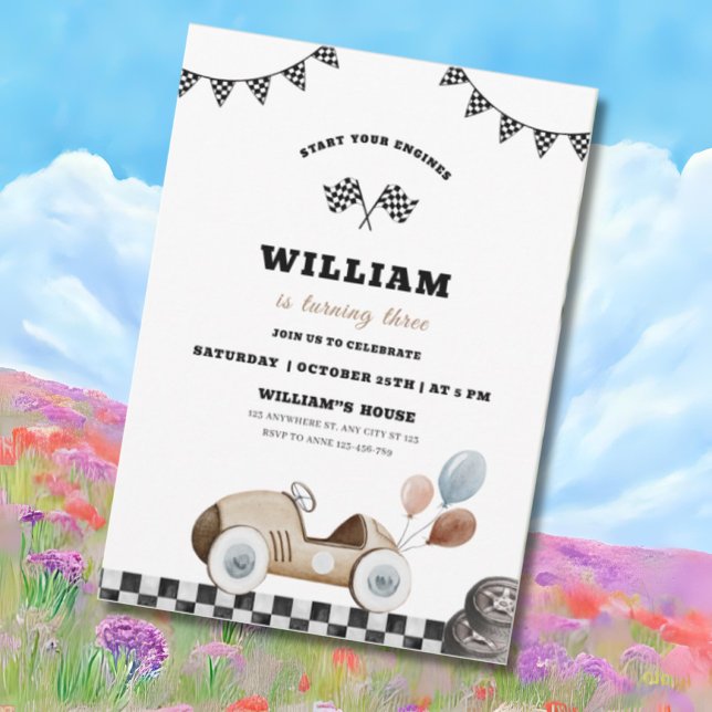 Invitation d'anniversaire pour garçons : Démarrez  (Créateur téléchargé)