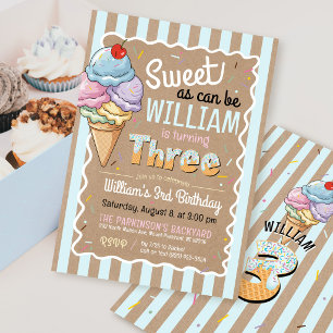 Invitation d'anniversaire pour glace Sweet As Can