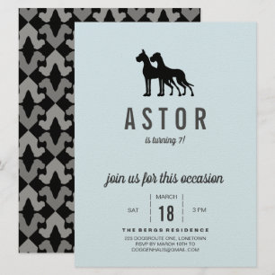 Invitation d'anniversaire pour Grand Danois