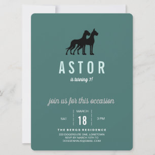 Invitation d'anniversaire pour Grand Danois