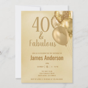 Invitation d'anniversaire pour homme 40 ans et fab