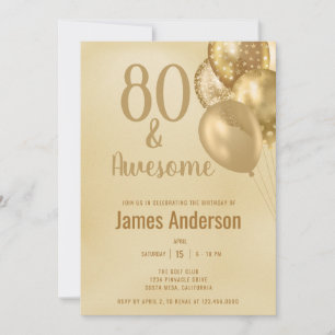 Invitation d'anniversaire pour homme 80 ans et fab