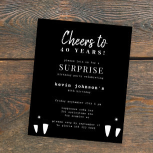 Invitation d'anniversaire pour homme tous âges et 