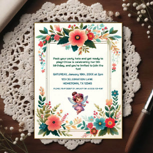 Invitation d'anniversaire pour jardin de fées ench