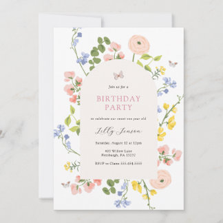 Invitation d'anniversaire pour jardin de fleurs sa