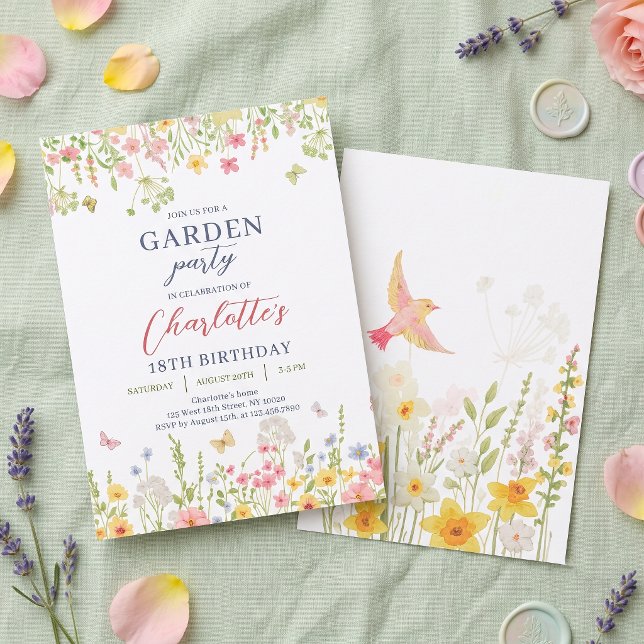 Invitation d'anniversaire pour jardin de fleurs sa (Créateur téléchargé)