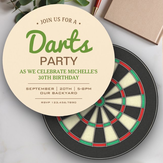 Invitation d'anniversaire pour jeu de fléchettes r (Créateur téléchargé)